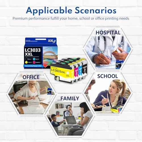 LC3033XXL Ink Cartridges Super High Yield Compatible with MFC-J995DW MFC-J805DW MFC-J815DW J995DWXL J805DWXL J815DWXL Printer Replacement for Brother LC3033 XXL LC3033 Ink Cartridge (4 Pack)