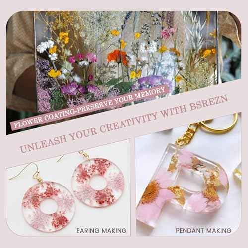 Bsrezn 1000g UV Resin Hard with Mica Powders of 6 Colors for Jewelry Making and Crafting (1000g x 1)