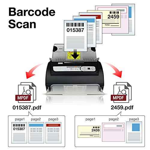 Plustek PS186 Desktop Document Scanner, with 50-Pages Auto Document Feeder (ADF). for Windows 7/8 / 10/11 (Intel/AMD only)