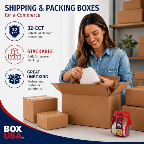 12x9x4 Inch Medium Shipping Boxes 25-Pack - Corrugated Cardboard for Moving & Mailing