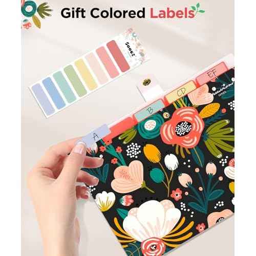 Sooez Expanding File Folders Organizer, Folders with 5 Pockets, Folders for Documents w/Sticker, Accordion File Organizer, Paper Receipt Bill Filing Organizer, School Office Travel Essentials Supplies