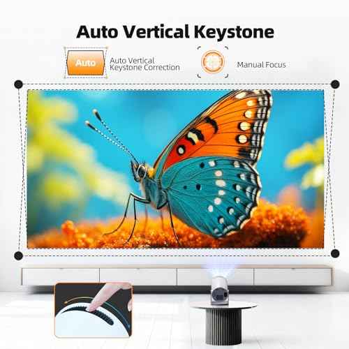 Projector with WiFi and Bluetooth- Mini Projector, 4K Support Android 11.0 Portable Movie Projector, 270¡Æ Rotation Automatic Vertical Keystone Correction, Compatible with iphone/TV Stick/HDMI/USB