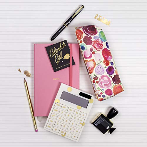 Kate Spade New York Standard Function Desktop Calculator, Acrylic Solar Powered Calculator, Gold Dot
