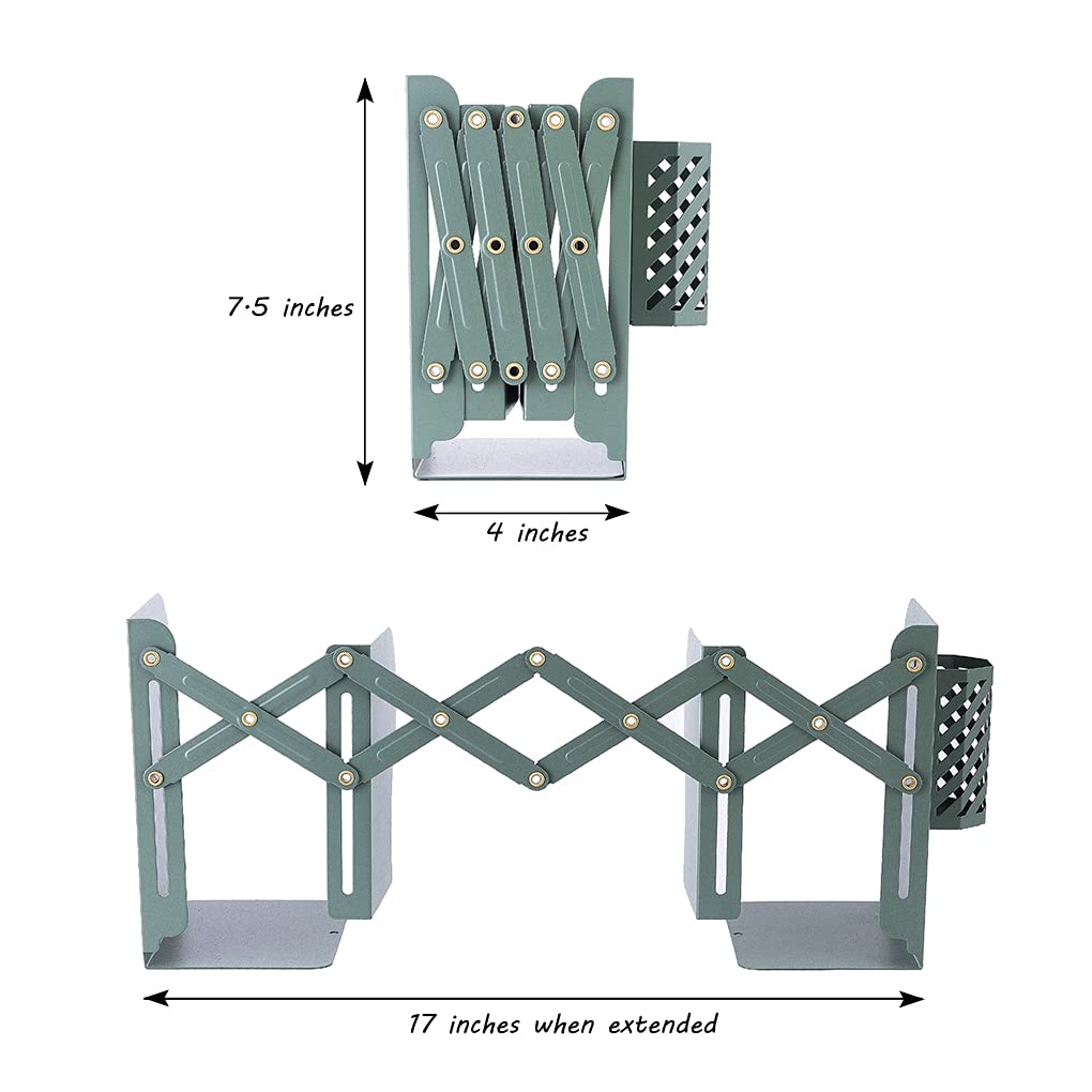 Gardesk Adjustable Bookends Metal Book Ends for Heavy Book Holder Heavy Duty Bookends Nonskid Bookcase Desktop Book Organizer Binder Holder (Blue)
