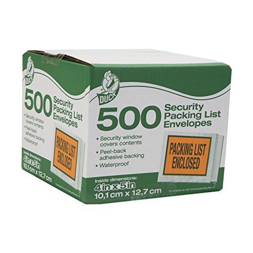 Security View Packing List Envelopes 5.5 x 4.5 Inches, Waterproof Self-Sealing, 500-Count