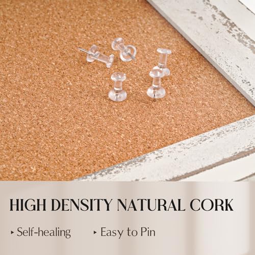 QUEENLINK White Frame Cork Board Bulletin Board 36x24 Inches Wall Organizer