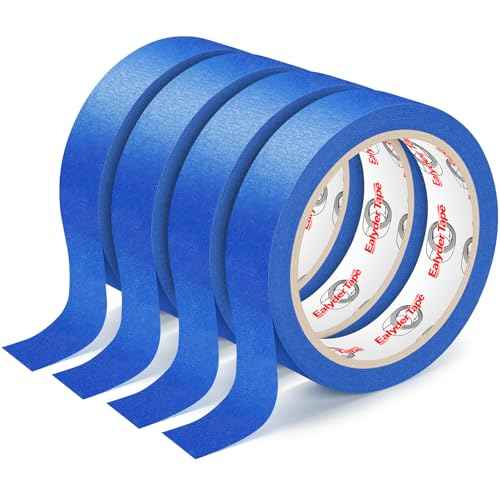 4 Rolls Blue Painters Tape, Premium Masking Tape, Paint Tape for Multi-Purpose, Painting, DIY Crafts (0.94-Inch x 22-Yard) Protects Surfaces, Easy Removal, Total 88 Yds