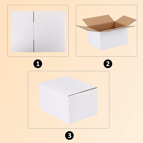 Calenzana Shipping Boxes - 7x5x4 Inches White Corrugated Cardboard | Pack of 25 for Mailing & Storage