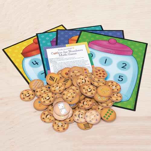 Really Good Stuff Cookie Jar Number Identification and Subitizing Math Game - Pre-K - Kindergarten Activity, Homeschool and Classroom Supplies, Counting Toys