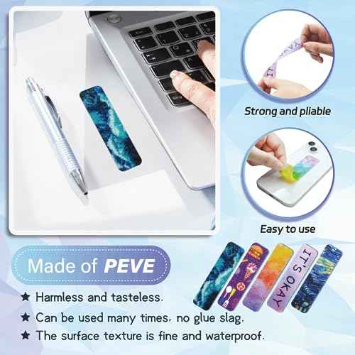 48 Pieces Unique Sensory Stickers for Anxiety Relief Items - Sensory Strips with Storage Box - 2 Textured Surface Fidget Strips for Office & Classroom Desk - Relieve Adult & Teen Stress