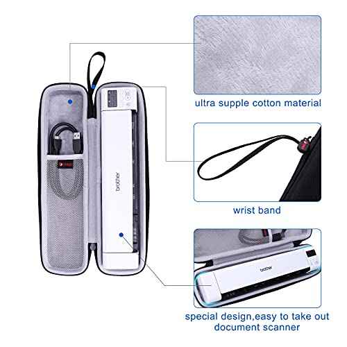 XANAD Hard Case for Brother DS-640 / DS-940DW/DS-740D / DS-720D/Doxie Go SE Duplex Compact Mobile Document Scanner(Light Gray)