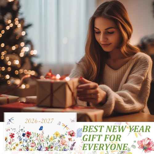 ReliThick 2026-2027 Pocket Calendar for Purse Small Monthly Planner Notebook with PVC Cover Pocket Calendar Journals Notepads Appreciation Present Gift for Women Mom Friends Teacher(Wildflowers)