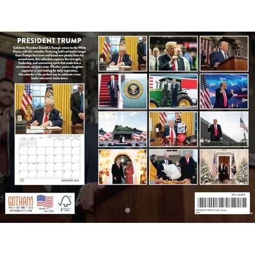 President Trump Calendar 2026 Wall Monthly | American Made In The USA