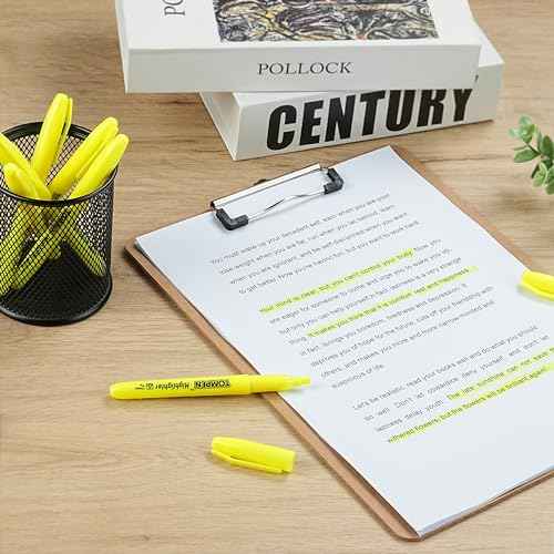 Highlighters Yellow 48 Pack,Bible Highlighters No Bleed?Bulk Chisel Tip High lighter Markers Set for School, Office,Study, Journaling?Smear-Free,Quick Dry?Fluorescent Pens for Teachers Students