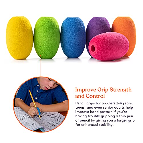 Special Supplies Egg Pencil Grips 6-Pack for Kids & Adults Multicolor Ergonomic Handwriting Support