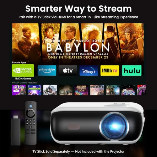 HAPPRUN Native 1080P Bluetooth Portable Projector - Standard