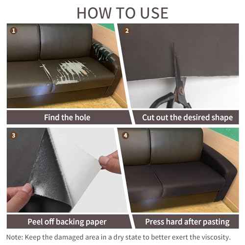 Leather Repair Tape Self-Adhesive Leather Repair Patch for Couch Furniture Sofas Car Seats Advanced PU Vinyl Leather Repair Kit (Dark Brown, 17X118 inch)