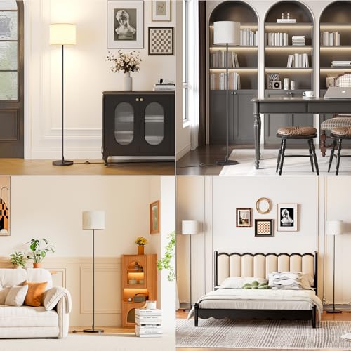 Keepsmile Ink-Black Dimmable Floor Lamp with Remote & Foot Switch, 12W LED Bulb