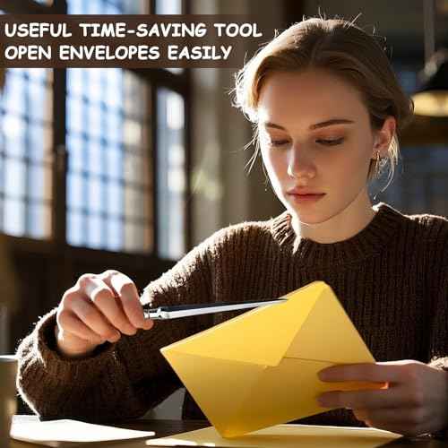Vastarsky Letter Opener, Premium Envelope Opener Knife, Metal Office Letter Opener Envelope Slitter, Ergonomic Grip Handle Paper Cutting Tool for School Office Home Supplies