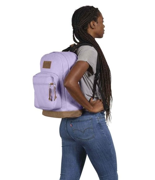 JanSport Right Pack Premium Backpack - Daypack with 15" Laptop Sleeve, Main Compartment, Water Bottle Pocket, Pastel Lilac