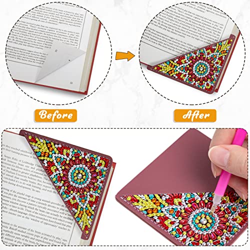 Mandala Diamond Painting Bookmarks Set - 4pcs DIY Pearl Art Kits for Adults