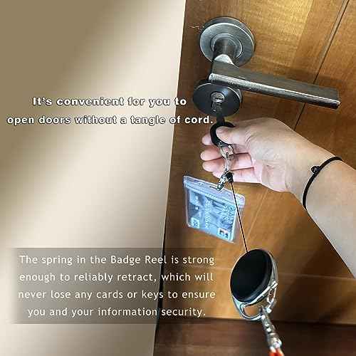 Retractable Badge Reel with Claw Clasp and Clip for Id Card Holders (2Pack)
