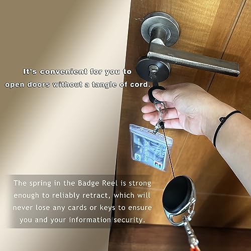 HoAoOo 2-Pack Retractable Badge Reel with Claw Clasp & Clip for ID Card Holders