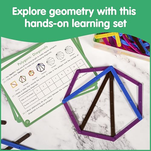 GeoStix Deluxe Geometry Set with Shape Construction & Angles for Kids
