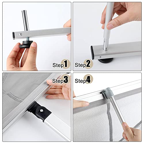 Portable Mesh Literature Holder with 8 Pockets - Floor Stand for Brochures & Magazines, Gray