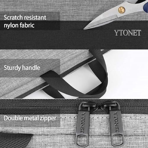 Ytonet 16 Inch Laptop Sleeve Grey TSA Friendly Slim Water-Resistant Case
