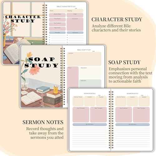 Bible Study Journal - Church Notes Journal - Soap Bible Study Notebook for Women - Bible Notebooks for Note Taking - Based Religious Gifts