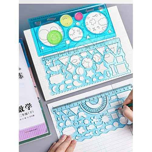 3 Pcs Multifunctional Geometric Ruler for Drawing Tools School Supplies Rulers