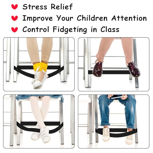 6 Pack Chair Bands for Kids With Fidgety Feet - Sensory Room Must Haves for ADHD and Autism - Classroom and Home Chairs Fidget Tools