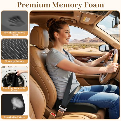 Black 3-Inch Memory Foam Seat Cushion for Office Chair - TranquilRelax Large