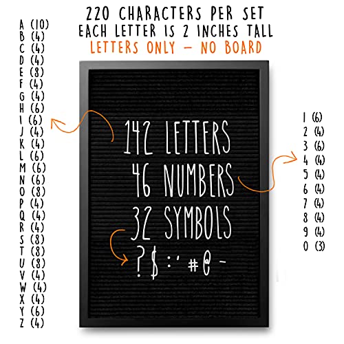 Mainevent Skinny White Letterboard Letters Set - 2 Inch, No Board Included