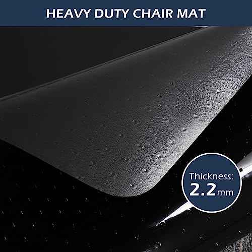 SALLOUS Chair Mat for Carpeted Floors, 46" x 60" Heavy Duty Chair Mat for Carpet, Vinyl Floor Mat with Grips, Carpeted Floor Protector Rolling Computer Desk Mat for Home Office (Black)