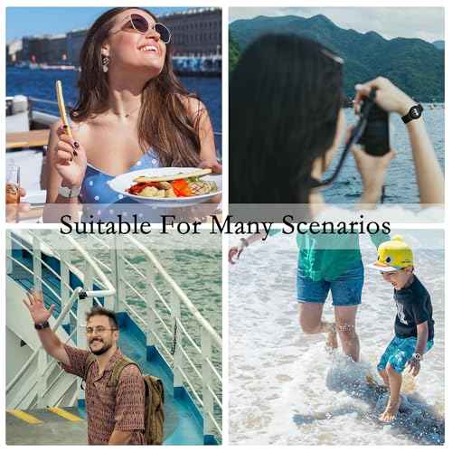 4 Pack Princess Cruise Medallion Holders for Kids and Adults, Silicone Wristbands for Carnival Ocean Medallion - 2 Sizes (S/M and M/L) in One Pack, Black and Dark Blue (M/L), Pink and White (S/M)