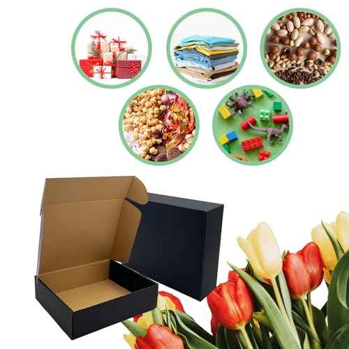 24 Pack 11x9x3 inch Black Shipping Boxes £¬Cardboard Packaging Boxes for Mailing Shipping Corrugated Cardboard Boxes for Packaging Small Business Craft Flat Shipping Boxes Empty Gifts Giving Products