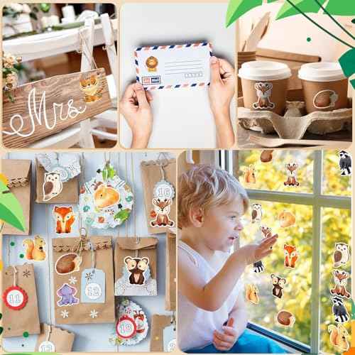 1000 PCS Forest Animal Stickers for Kids,1 Inch Reward Sticker in 16 Patterns,Teacher Supplies for Classroom,Incentive Stickers Bulk for Kid,2 Rolls Motivational Sticker for Kids (Forest Animal)