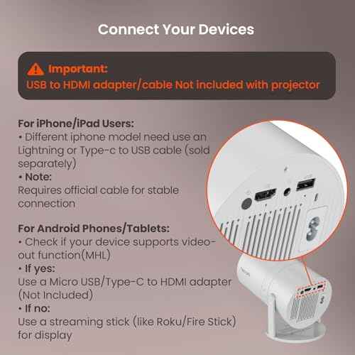 [Two-Way Bluetooth 5.2] Mini Portable Projector 1080P HD Multi-Angle Projection, Tecaki Smart Projector with 180¡ÆRotatable Mount Auto Keystone Correction Long Lens Life (White2)