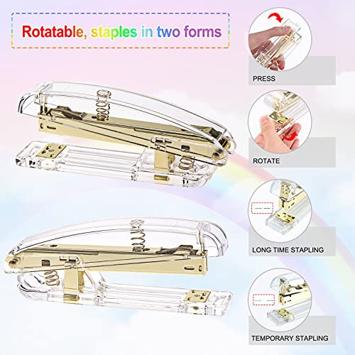EOOUT Gold Acrylic Office Supplies Set – Stapler, Pen & Phone Holders
