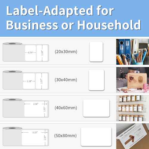 Mini Label Printer, Label Maker, Sticker Maker Machine, Bluetooth Thermal Address Label Printer for Small Business, Barcode, Address, Logo, Clothing, Sticker Printer for Phones & PC