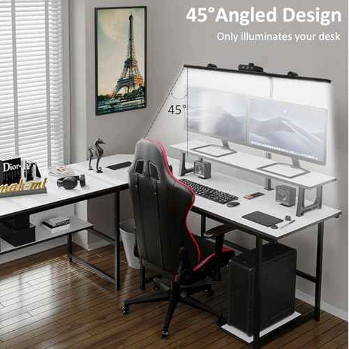LED Desk Lamps for Home Office 24w LED Desk Light with Stepless Dimming Knob 2 Auxiliary Lights Adjustable Gooseneck Touch Control Clip on Office Lamp for Drafting Study Reading Eye Protection