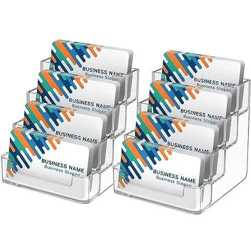 MaxGear 2 Pack Acrylic Business Card Holders with 4 Pockets - 320 Card Capacity