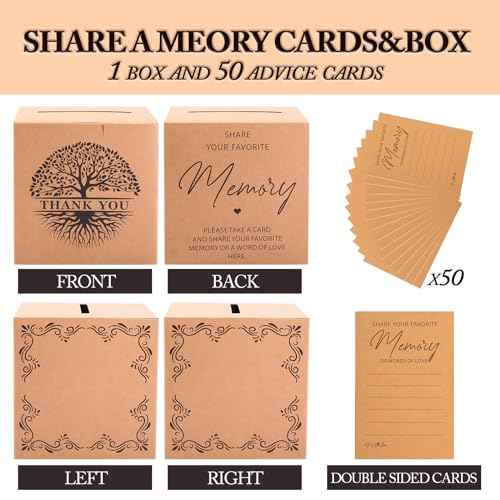 Wooden Funeral Guest Book Set for Memorial Service Celebration of Life Party Decorations in Loving Memory Guest Register Book with Pen&Stand, Included Table Sign,Share a Memory Cards and Box-Butterfly