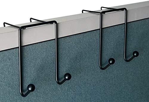 Tetra-Teknica CWH-02-2P Double Hook Space Addition for Partition Wall (Regular) - Black, Pack of 2