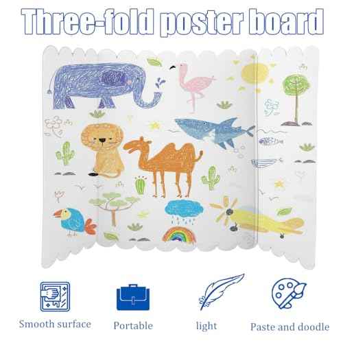 4Pcs Trifold Poster Boards 25x16 Inches Display Board Corrugated Project Boards Small Display Boards Poster Board for Science Fairs, School Projects and Business Project