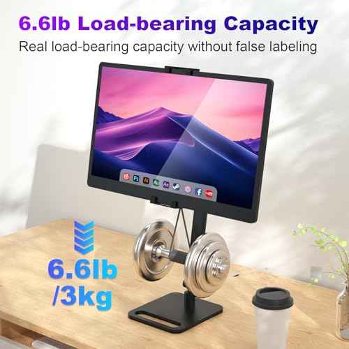 Portable Monitor Stand Holder for 6-18.5 Inch,Universal Desktop Version Expandable Display Base Adjustable Portable Monitor Desktop Clamp,Long Stand,Tablet Stand ,Compatible with Larger Sizes
