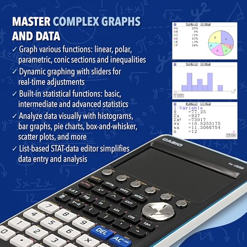 Casio FX-CG50 Prizm Color Graphing Calculator with 3D Graphing, Natural Textbook Display, and Python (FX-CG-50-L-IH)