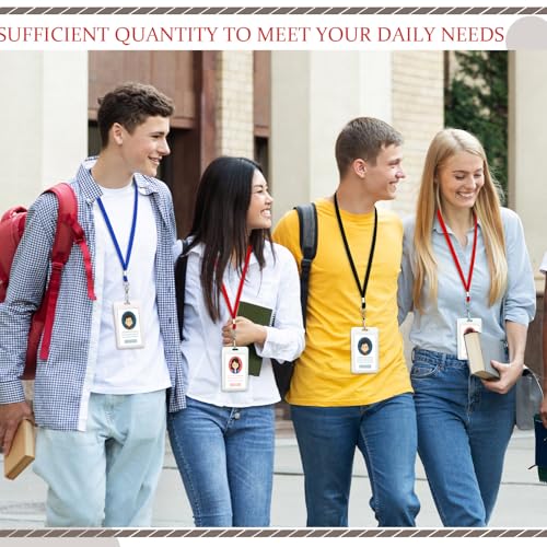 500 Pack Bulk Lanyards for ID Name Badges Holder Flat Lanyards with Hook Clip Swivel for Office School Accessories (Classic Colors)